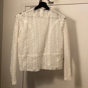 Zara white lace long sleeve top